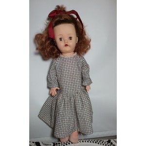Old Vintage Reliable Doll Soft Rubber 19" Auburn Rooted Hair Sleepy Eyes